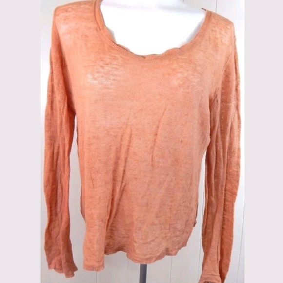 Eileen Fisher Long Sleeve Linen Tee Shirt - Picture 1 of 4